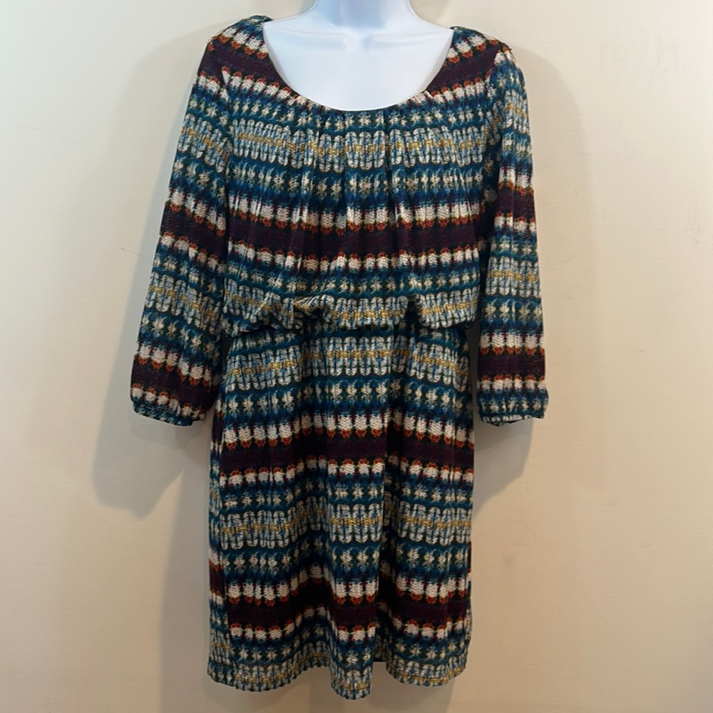 City Triangles Long Sleeve Multi Drop Waist Dress Size XL